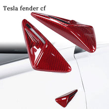 Load image into Gallery viewer, Brand New Tesla Model 3 / Model Y Real Carbon Fiber Red Side Fender Camera Vent Cover Full Trim