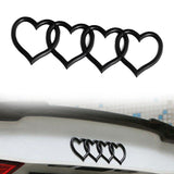 Brand New Audi Sport Car Trunk Lid Love Heart Rings Badge Logo Emblem Decoration Glossy Black