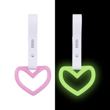 Load image into Gallery viewer, Brand New Heart Pink Handle White Glow in the Dark JDM TSURIKAWA Ring Subway Train Bus Handle Strap Charm Drift