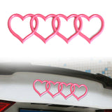 Brand New Audi Sport Car Trunk Lid Love Heart Rings Badge Logo Emblem Decoration Pink