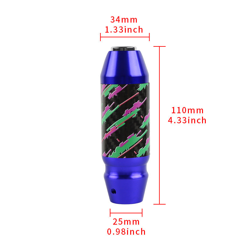 Brand New Universal HKS Style Real Carbon Fiber Blue Aluminum Automatic Transmission Racing Gear Shift Knob