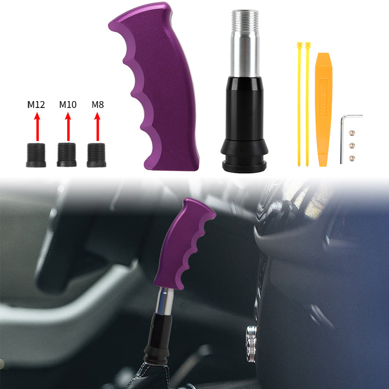 Brand New JDM Purple Aluminum Slotted Pistol Grip Handle Automatic Gear Shift Knob Shifter