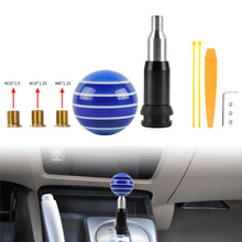 Load image into Gallery viewer, Brand New Jdm Universal Glossy Blue W/White Stripes Round Ball Automatic Shift Knob Shifter