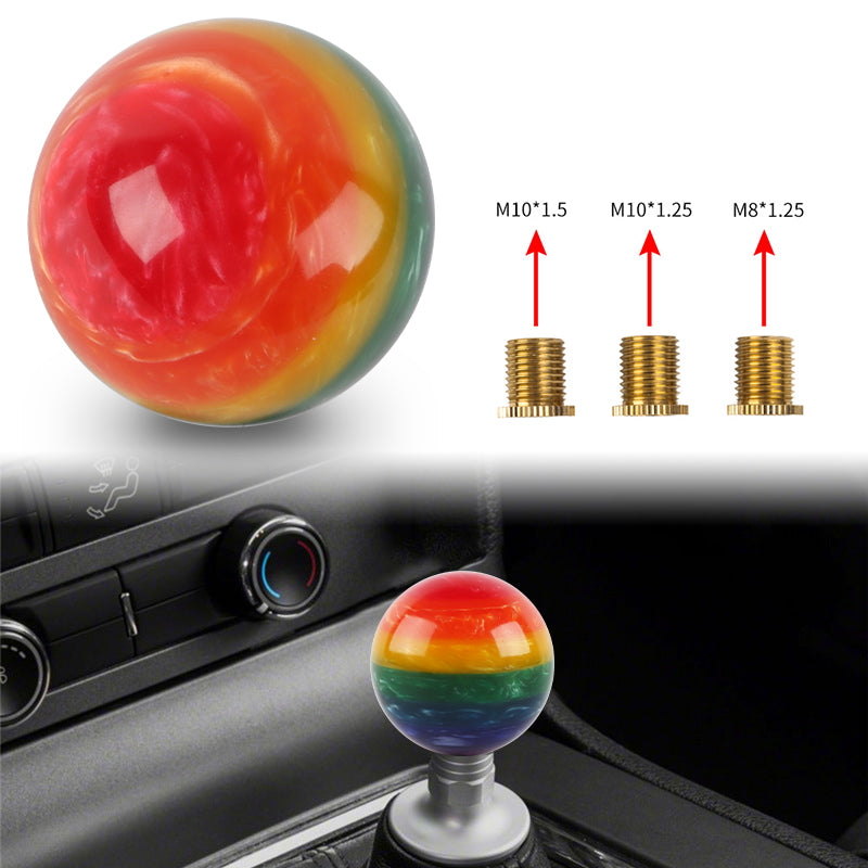 Brand New Jdm Universal Rainbow Color Round Ball Shifter Shift Knob M8 M10 M12