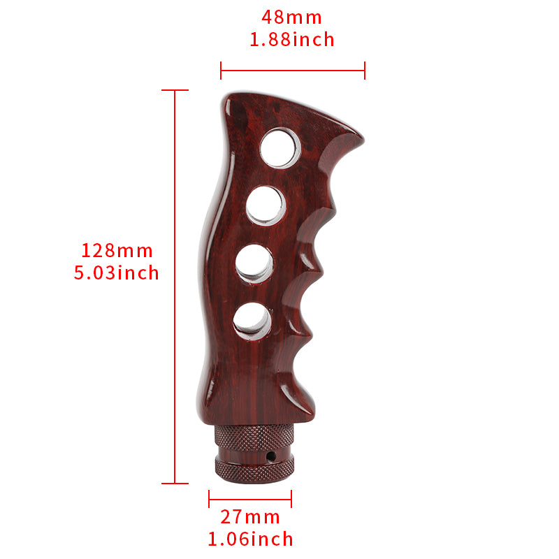 Brand New Universal Dark Wood Slotted Pistol Grip Handle Manual Gear Shift Knob Shifter M8 M10 M12