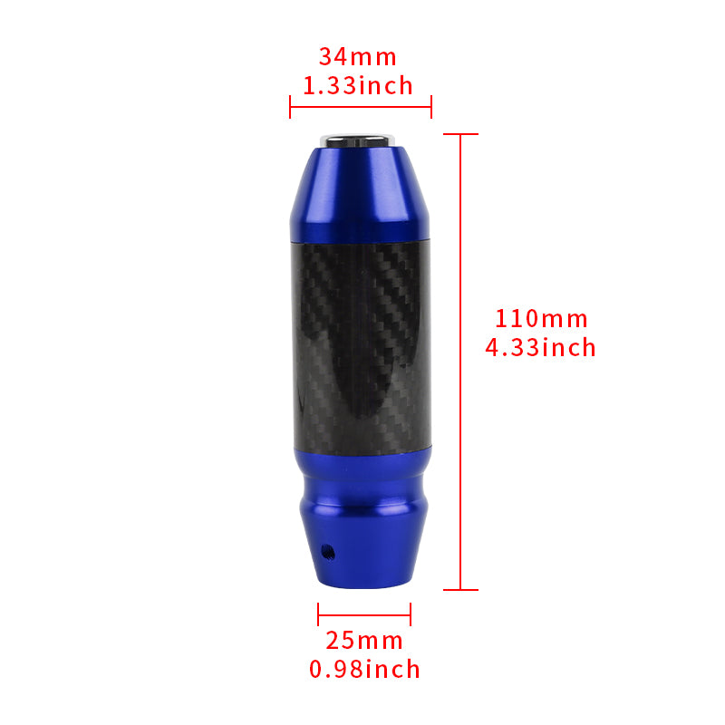 Brand New Universal Real Carbon Fiber Blue Aluminum Automatic Transmission Racing Gear Shift Knob