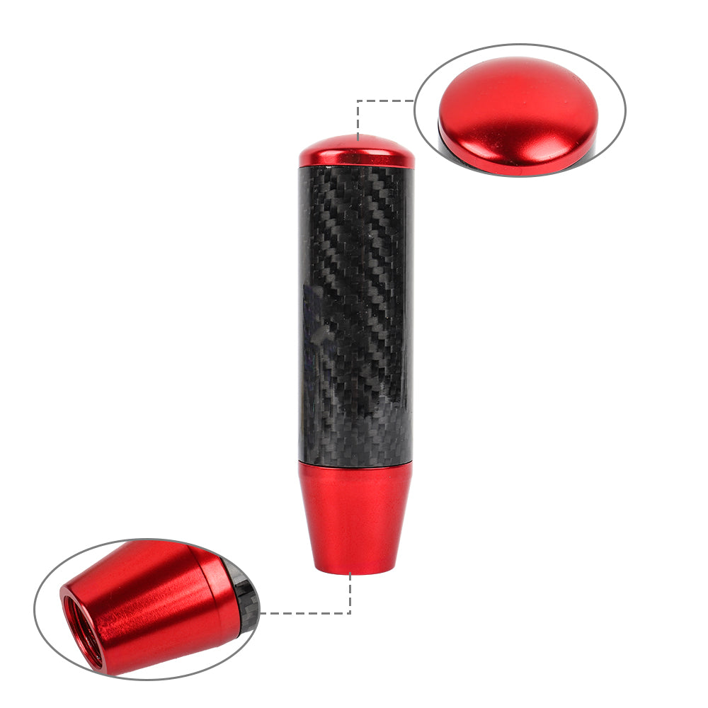 Brand New Universal Red Carbon Fiber Manual Gear Stick Shift Knob Lever Shifter 13cm