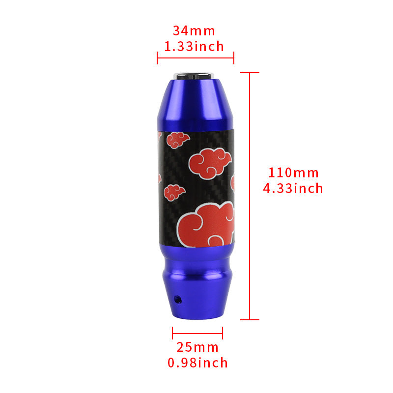 Brand New Universal Naruto Akatsuki Cloud Real Carbon Fiber Blue Aluminum Automatic Transmission Racing Gear Shift Knob