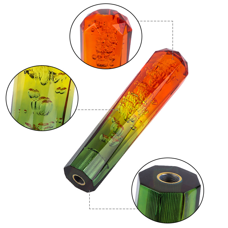 Brand New JDM Universal Diamond Crystal VIP Style Manual Shifter Shift Knob 200MM 3T Red /Yellow/Green