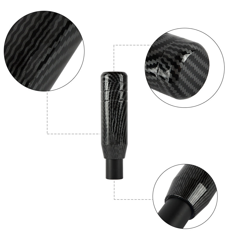 Brand New Universal JDM 13CM Aluminum Carbon Fiber Style Automatic Gear Stick Shift Knob Lever Shifter