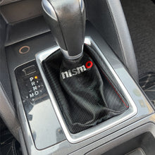 Load image into Gallery viewer, Brand New Universal Nismo Carbon Fiber Leather PVC Red Stitching Leather Gear Manual Shifter Shift Knob Boot