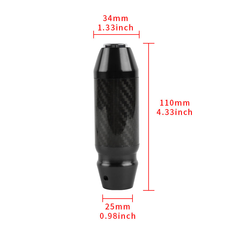 Brand New Universal Real Carbon Fiber Black Aluminum Automatic Transmission Racing Gear Shift Knob