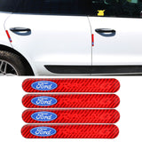 Brand New 4PCS Ford Racing Real Carbon Fiber Red Car Trunk Side Fenders Door Badge Scratch Guard Sticker