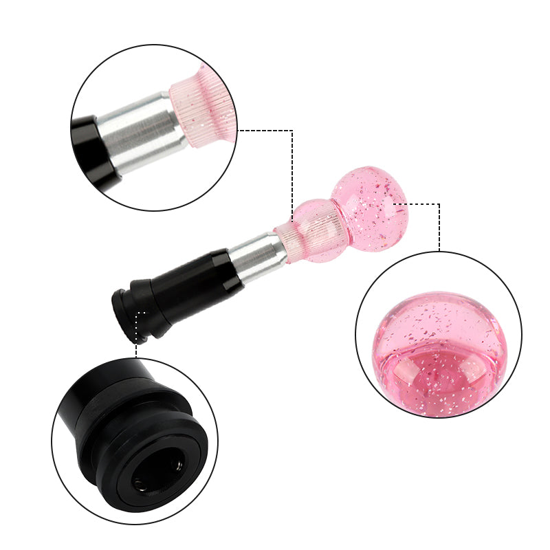 Brand New JDM Pink Glitter Gourd Shape Crystal Automatic Gear Shift Knob Lever Shifter