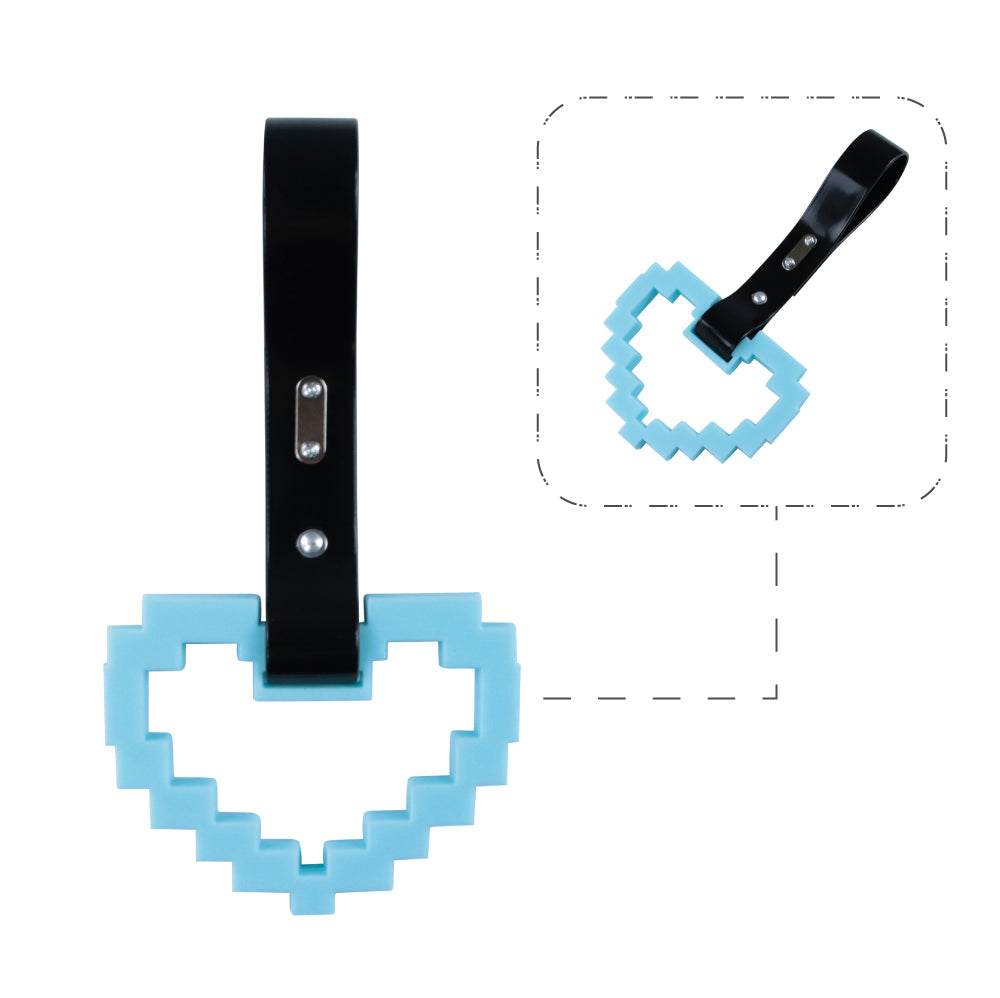 Brand New Minecraft Heart Teal Handle JDM TSURIKAWA Ring Subway Train Bus Handle Strap Charm Drift