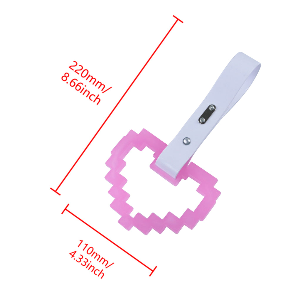 Brand New Minecraft Heart H-Pink (Glows in the Dark) JDM TSURIKAWA Ring Subway Train Bus White Handle Strap Charm Drift