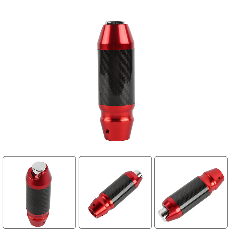 Brand New Universal Real Carbon Fiber Red Aluminum Automatic Transmission Racing Gear Shift Knob