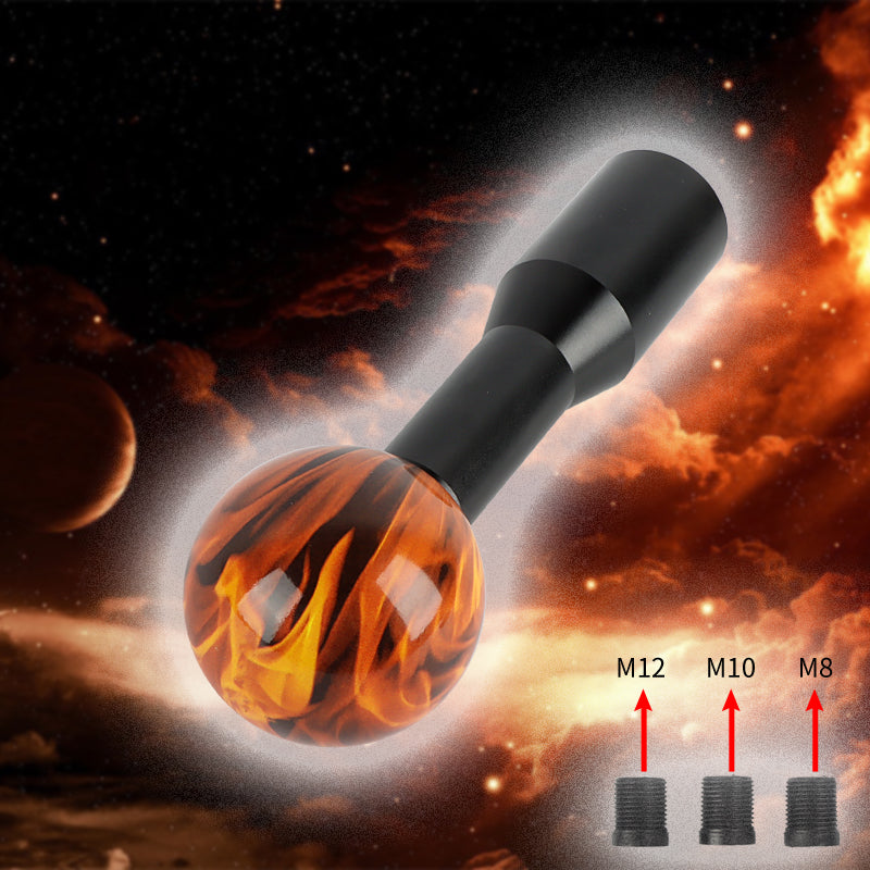 Brand New Universal Fireball Manual Gear Stick Shift Knob M8 M10 M12 & Black Shifter Extender Extension