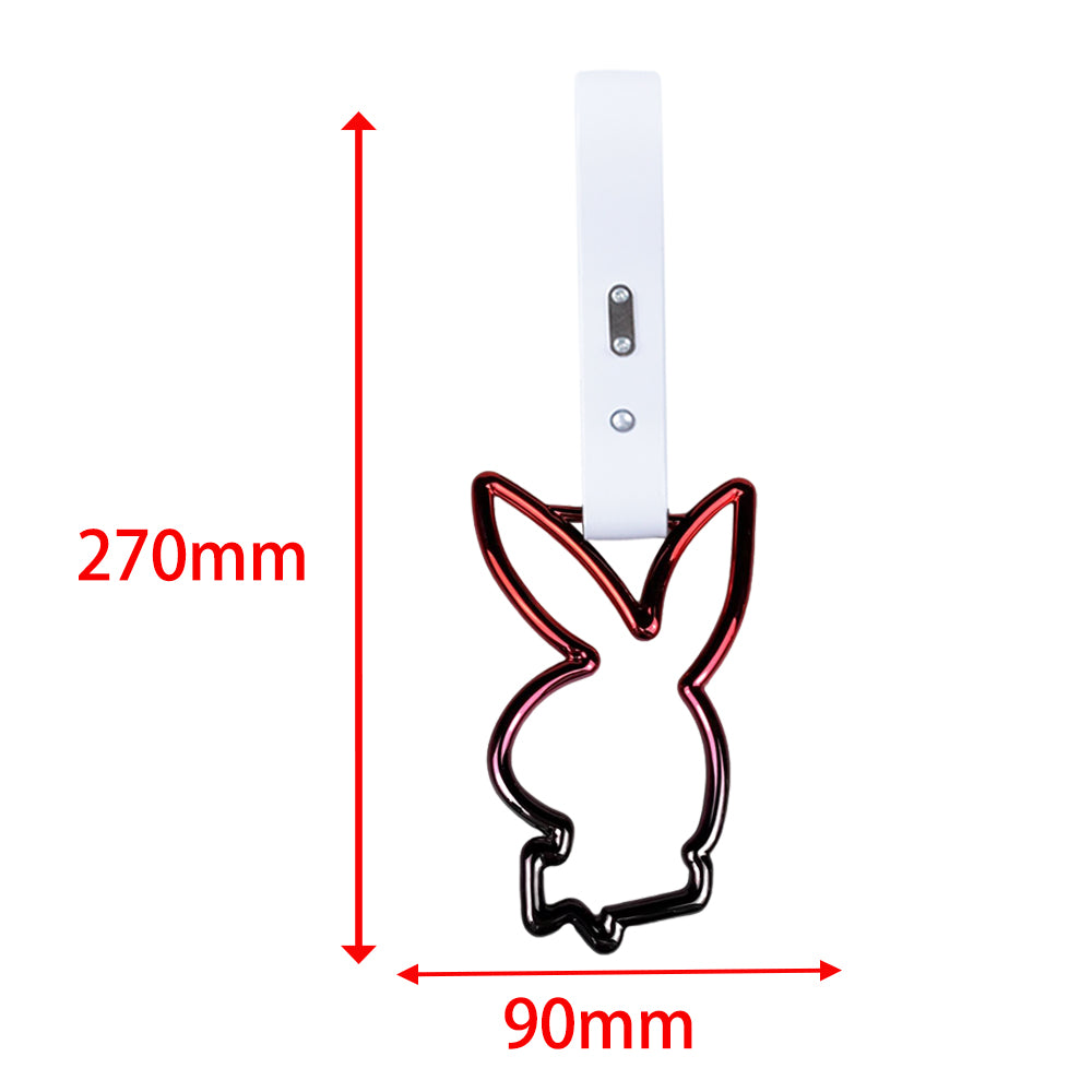 Brand New Playboy Bunny Shaped Rainbow JDM TSURIKAWA Subway Bus White Handle Strap Charm Drift