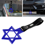 Brand New Hexagram Shaped Blue JDM TSURIKAWA Subway Bus Black Handle Strap Charm Drift