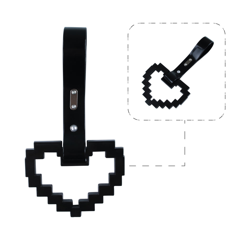 Brand New Minecraft Heart Black Handle JDM TSURIKAWA Ring Subway Train Bus Handle Strap Charm Drift