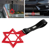 Brand New Hexagram Shaped Red JDM TSURIKAWA Subway Bus Black Handle Strap Charm Drift