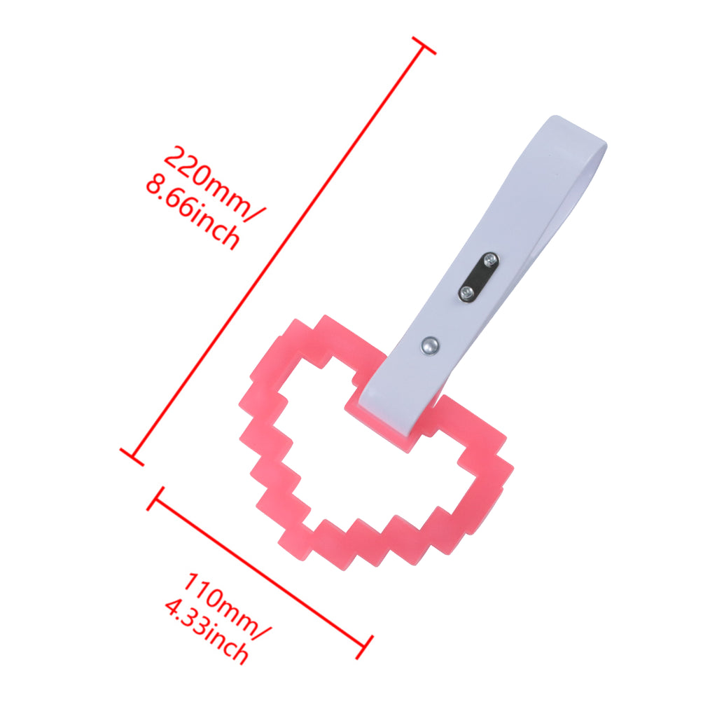 Brand New Minecraft Heart Pink (Glows in the Dark) JDM TSURIKAWA Ring Subway Train Bus White Handle Strap Charm Drift