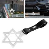 Brand New Hexagram Shaped White JDM TSURIKAWA Subway Bus Black Handle Strap Charm Drift