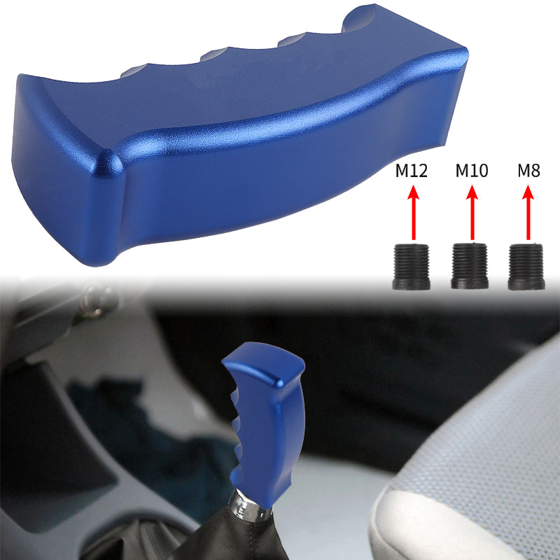 Brand New Universal Blue Aluminum Slotted Pistol Grip Handle Manual Gear Shift Knob Shifter M8 M10 M12