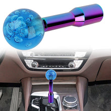 Load image into Gallery viewer, BRAND NEW UNIVERSAL V2 CRYSTAL BUBBLE BLUE ROUND BALL SHIFT KNOB MANUAL CAR RACING GEAR M8 M10 M12 &amp; Neo Chrome Shifter Extender Extension