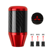 Load image into Gallery viewer, Brand New Universal Mitsubishi Red Real Carbon Fiber Racing Gear Stick Shift Knob For MT Manual M12 M10 M8