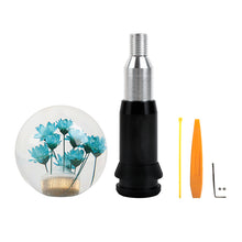 Load image into Gallery viewer, Brand New Universal Round Ball Crystal Clear Teal Flowers Automatic Gear Shift Knob Shifter