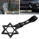 Brand New Hexagram Shaped Black JDM TSURIKAWA Subway Bus Black Handle Strap Charm Drift