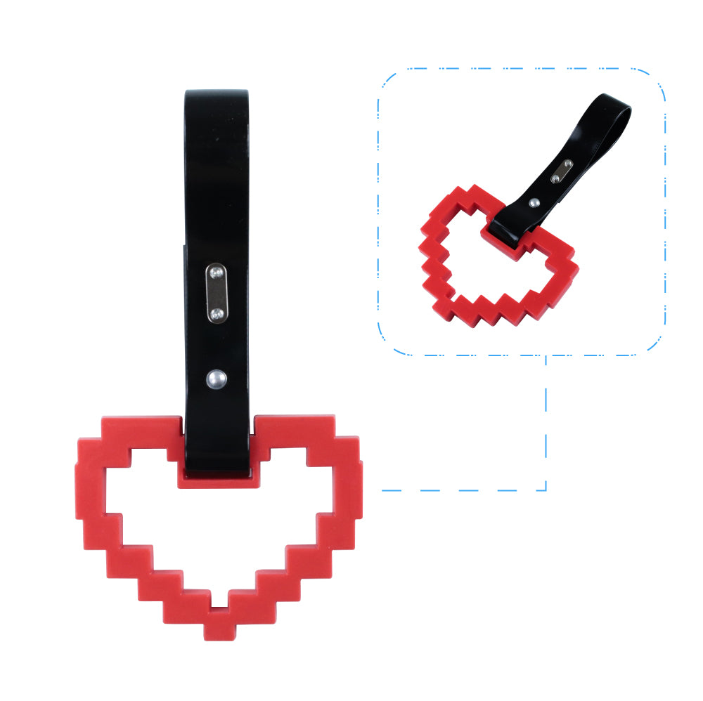 Brand New Minecraft Heart Red Handle JDM TSURIKAWA Ring Subway Train Bus Handle Strap Charm Drift