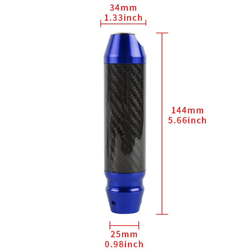 Brand New Universal Real Carbon Fiber Blue Aluminum Automatic Transmission Racing Gear Shift Knob