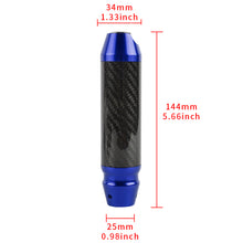 Load image into Gallery viewer, Brand New Universal Real Carbon Fiber Blue Aluminum Automatic Transmission Racing Gear Shift Knob