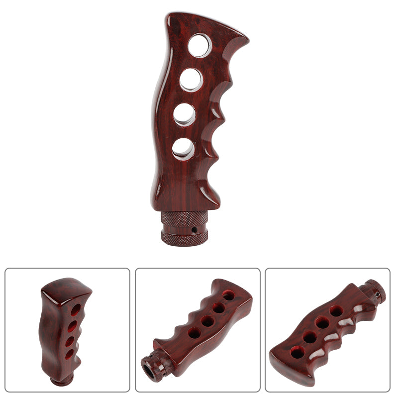 Brand New Universal Dark Wood Slotted Pistol Grip Handle Manual Gear Shift Knob Shifter M8 M10 M12