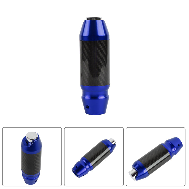 Brand New Universal Real Carbon Fiber Blue Aluminum Automatic Transmission Racing Gear Shift Knob