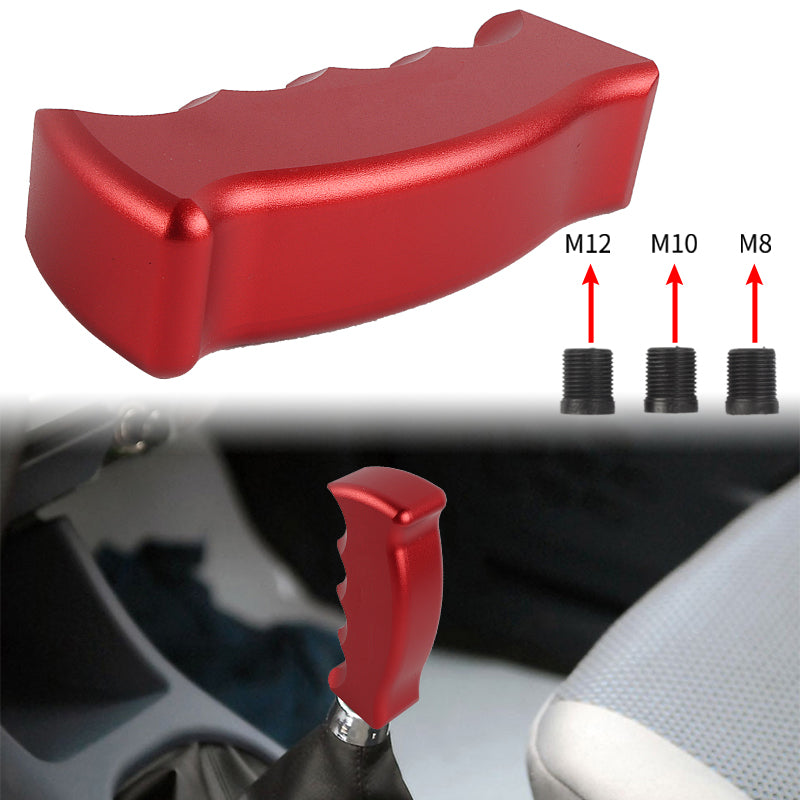 Brand New Universal Red Aluminum Slotted Pistol Grip Handle Manual Gear Shift Knob Shifter M8 M10 M12