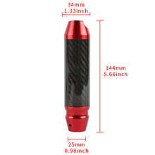 Load image into Gallery viewer, Brand New Universal Real Carbon Fiber Red Aluminum Automatic Transmission Racing Gear Shift Knob