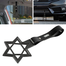 Load image into Gallery viewer, Brand New Hexagram Shaped Carbon Fiber JDM TSURIKAWA Subway Bus Black Handle Strap Charm Drift