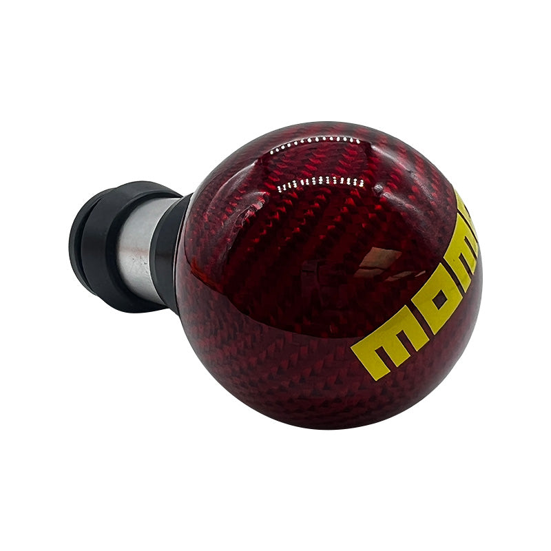 Brand New Universal Momo Real Carbon Fiber Red Round Ball Automatic Car Gear Shift Knob