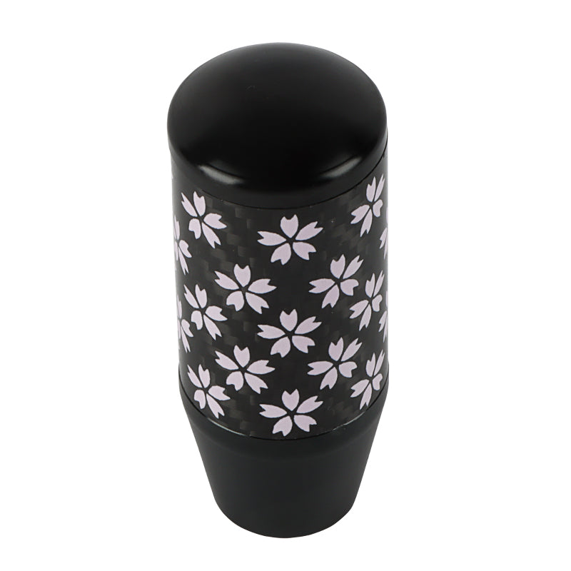 Brand New 9CM Universal Sakura Flower Black Carbon Fiber Manual Gear Stick Shift Knob Lever Shifter M12 M10 M8