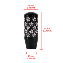 Load image into Gallery viewer, Brand New 9CM Universal Sakura Flower Black Carbon Fiber Manual Gear Stick Shift Knob Lever Shifter M12 M10 M8