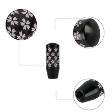 Load image into Gallery viewer, Brand New 9CM Universal Sakura Flower Black Carbon Fiber Manual Gear Stick Shift Knob Lever Shifter M12 M10 M8