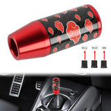 Brand New 9CM Universal Naruto Akatsuki Cloud Red Carbon Fiber Manual Gear Stick Shift Knob Lever Shifter M12 M10 M8