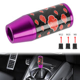 Brand New 9CM Universal Naruto Akatsuki Cloud Purple Carbon Fiber Manual Gear Stick Shift Knob Lever Shifter M12 M10 M8