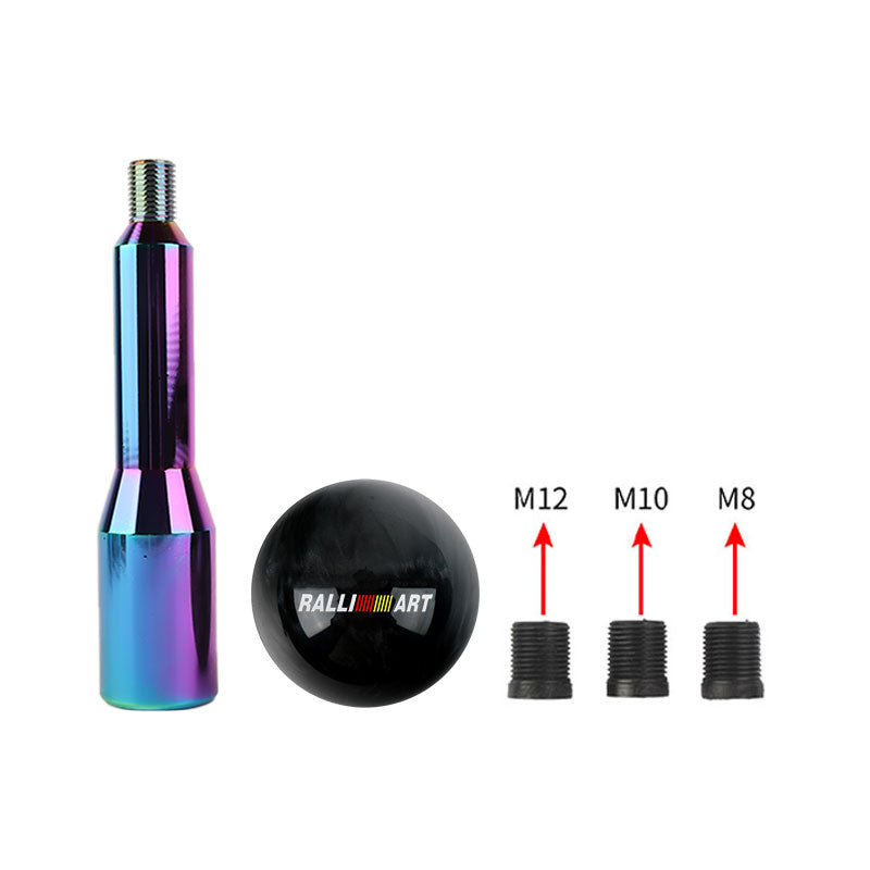 Brand New Universal Ralliart Pearl Black Ball Manual Gear Stick Shift Knob M8 M10 M12 & Neo Chrome Shifter Extender Extension