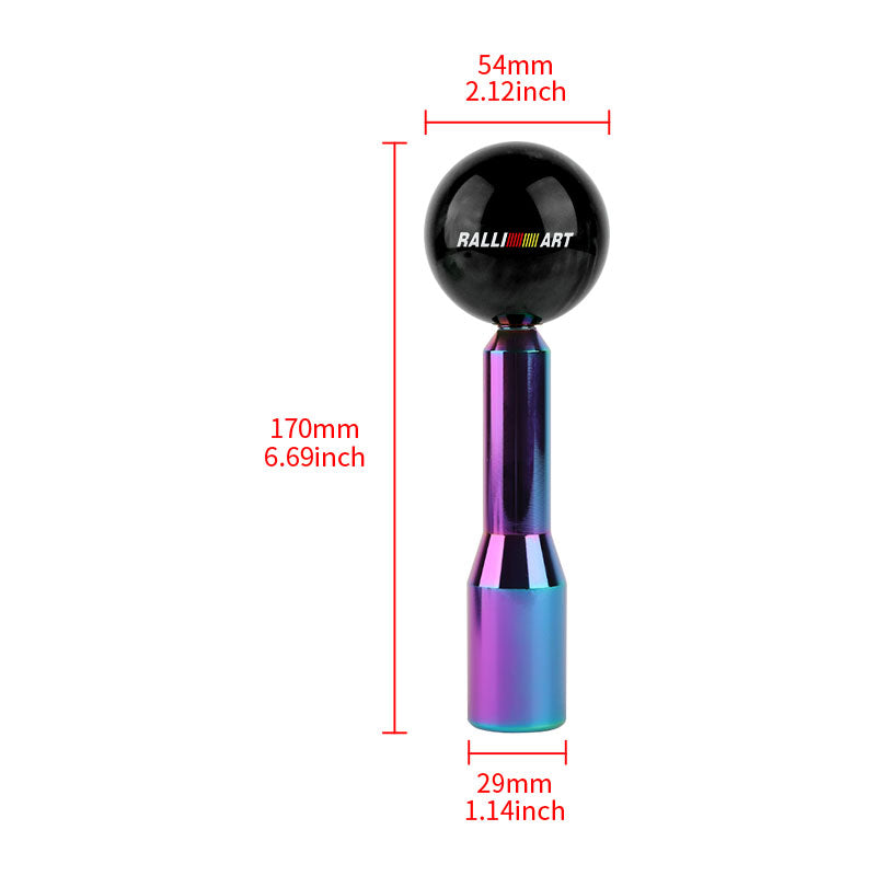 Brand New Universal Ralliart Pearl Black Ball Manual Gear Stick Shift Knob M8 M10 M12 & Neo Chrome Shifter Extender Extension