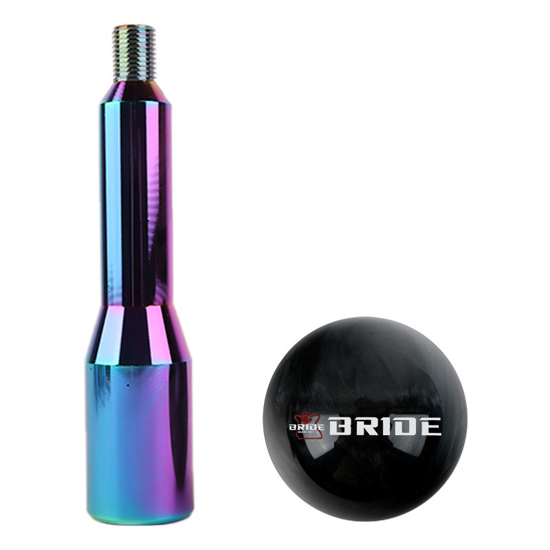 Brand New Universal Bride Pearl Black Ball Manual Gear Stick Shift Knob M8 M10 M12 & Neo Chrome Shifter Extender Extension